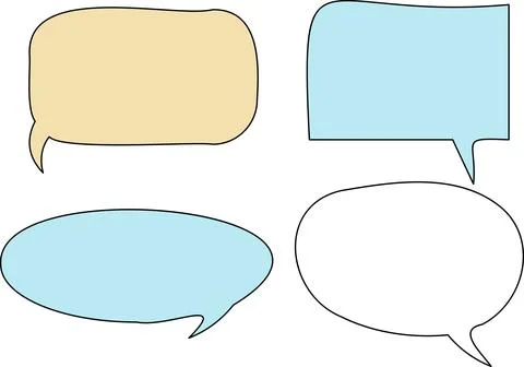Line frame text speech bubble set. Line balloon design talk speech bubble frame. Stock-Illustration