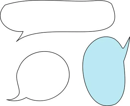 Line frame text speech bubble set. Line balloon design talk speech bubble frame. Illustration