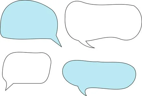 Line frame text speech bubble set. Line balloon design talk speech bubble frame. Stock Illustration