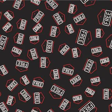 Line Free storage icon isolated seamless pattern on black background. Vector Stock Illustration
