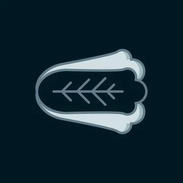 Line Fresh cabbage vegetable icon isolated on black background. Flat filled.. Ilustración de archivo