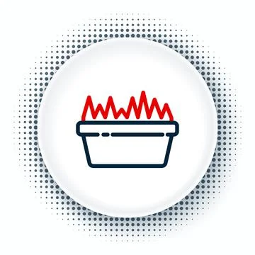 Line Fresh grass in a rectangular icon isolated on white background. Home decor 스톡 일러스트