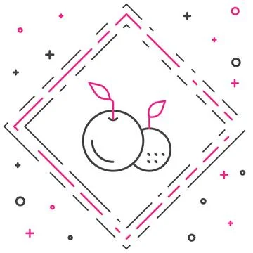 Line Fruit icon isolated on white background. Colorful outline concept. Vecto Stock Illustration