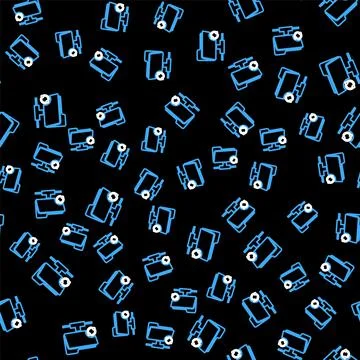 Line FTP sync refresh icon isolated seamless pattern on black background Stock Illustration