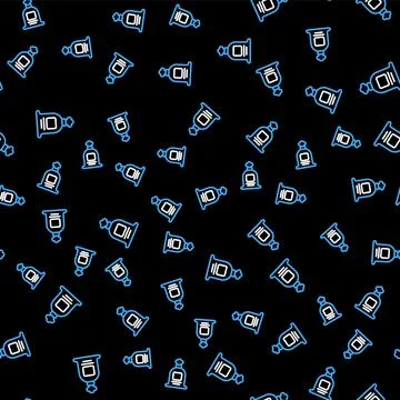 Line Full sack icon isolated seamless pattern on black background. Vector Illustrazione stock