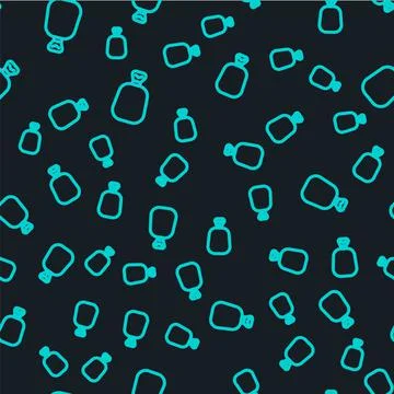 Line Full sack icon isolated seamless pattern on black background. Vector Stock Illustration