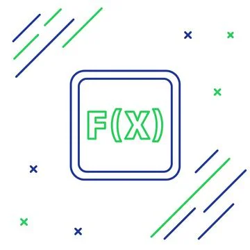 Line Function mathematical symbol icon isolated on white background. Colorful Stock Illustration