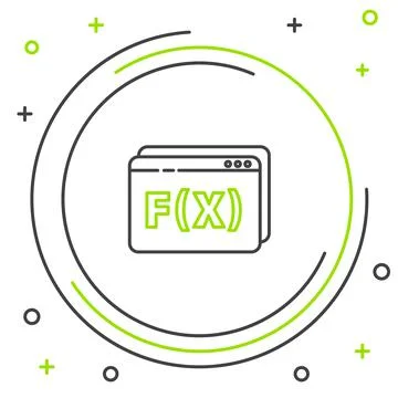 Line Function mathematical symbol icon isolated on white background. Colorful Stock Illustration