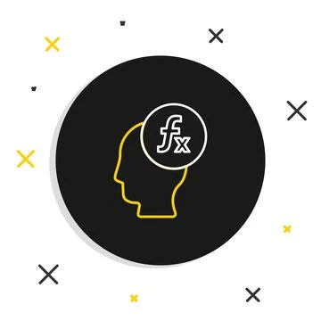 Line Function mathematical symbol icon isolated on white background. Colorful Stock Illustration