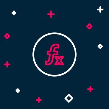 Line Function mathematical symbol icon isolated on blue background. Colorful Stock Illustration