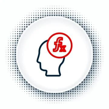 Line Function mathematical symbol icon isolated on white background. Colorful Stock Illustration