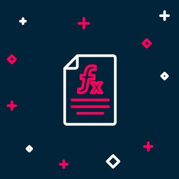 Line Function mathematical symbol icon isolated on blue background. Colorful Stock Illustration