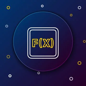 Line Function mathematical symbol icon isolated on blue background. Colorful Stockillustratie