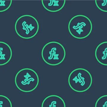 Line Function mathematical symbol icon isolated seamless pattern on blue back Illustrazione stock