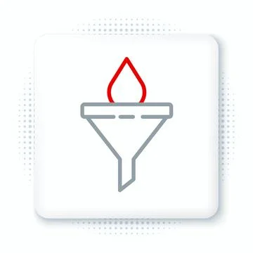 Line Funnel or filter and motor oil drop icon isolated on white background. C Ilustração Stock