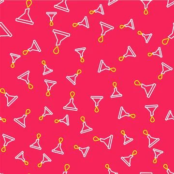 Line Funnel or filter icon isolated seamless pattern on red background. Vector 스톡 일러스트