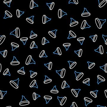 Line Funnel or filter icon isolated seamless pattern on black background. Vector イラスト素材
