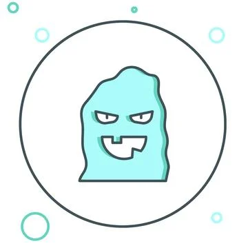 Line Funny and scary ghost mask for Halloween icon isolated on white backgr.. Stock Illustration