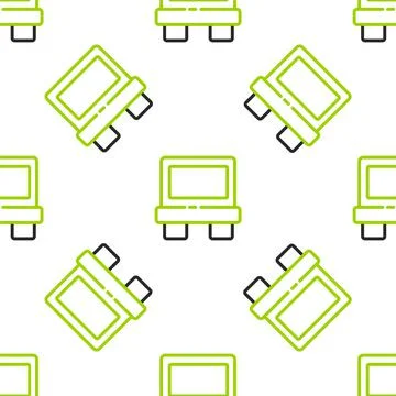 Line Fuse of electrical protection component icon isolated seamless pattern on Illustrazione stock