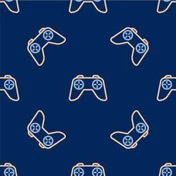 Line Game controller or joystick for game console icon isolated seamless pattern Stock Illustration