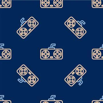 Line Game controller or joystick for game console icon isolated seamless pattern Stock Illustration