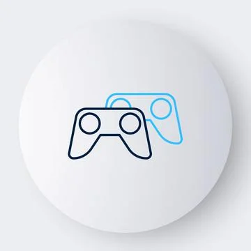 Line Game controller or joystick for game console icon isolated on white back Stock Illustration