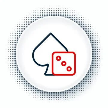 Line Game dice icon isolated on white background. Casino gambling. Colorful.. Stock Illustration