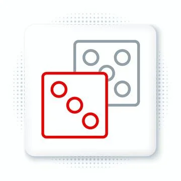 Line Game dice icon isolated on white background. Casino gambling. Colorful.. Stock Illustration