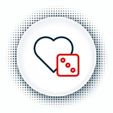 Line Game dice icon isolated on white background. Casino gambling. Colorful.. 스톡 일러스트