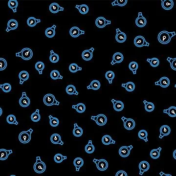 Line Gauge scale icon isolated seamless pattern on black background Illustrazione stock