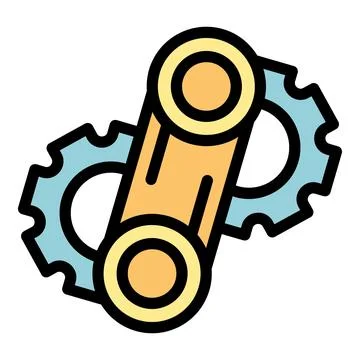 Line gear wheel icon vector flat Stock Illustration