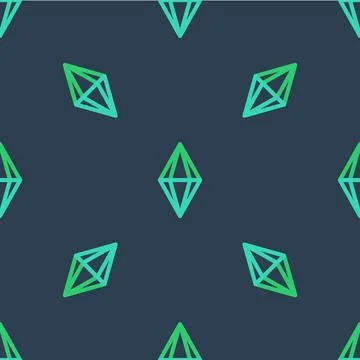 Line Gem stone icon isolated seamless pattern on blue background. Jewelry symbol イラスト素材