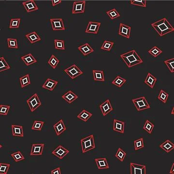 Line Gem stone icon isolated seamless pattern on black background. Jewelry Stock Illustration