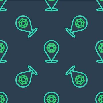 Line Gem stone icon isolated seamless pattern on blue background. Jewelry symbol Illustrazione stock