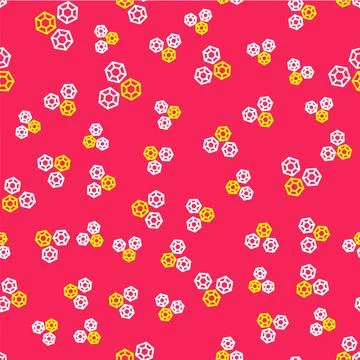 Line Gem stone icon isolated seamless pattern on red background. Jewelry symbol Stock Illustration