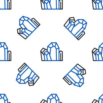Line Gem stone icon isolated seamless pattern on white background. Jewelry .. イラスト素材