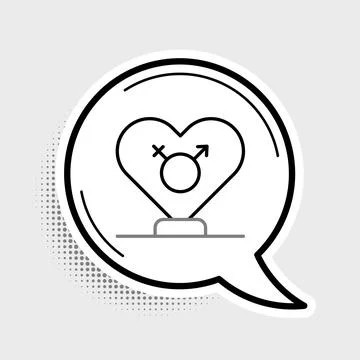 Line Gender icon isolated on grey background. Symbols of men and women. Sex.. Stock Illustration