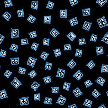 Line Genetic engineering modification on laptop icon isolated seamless pattern イラスト素材