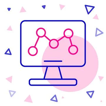 Line Genetic engineering modification on laptop icon isolated on white Stock Illustration