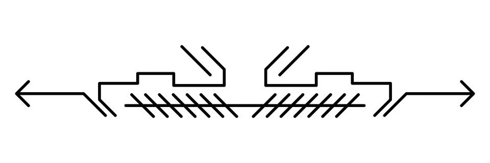 Line geometric element. Modern decorative linear divider. Stock Illustration