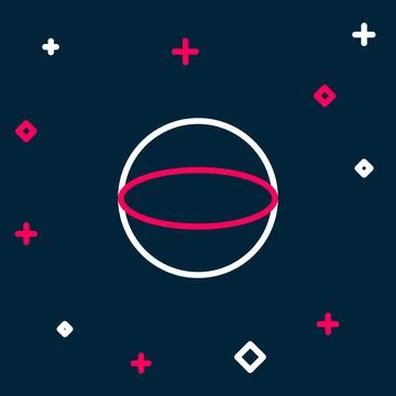 Line Geometric figure Sphere icon isolated on blue background. Abstract shape Stock Illustration