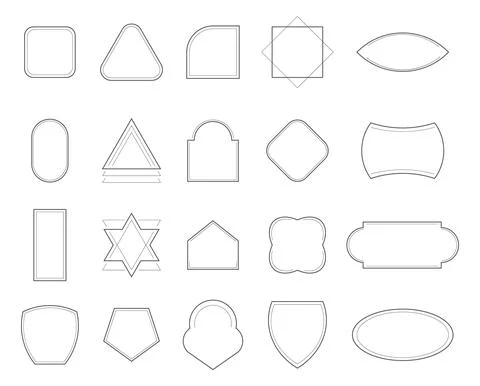 Line geometric frame vector set in minimalistic style. Illustrazione stock