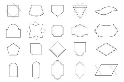 Line geometric frame vector set in minimalistic style. 스톡 일러스트