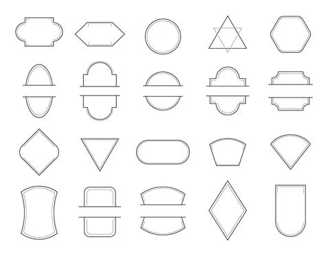 Line geometric frame vector set in minimalistic style. Stock Illustration