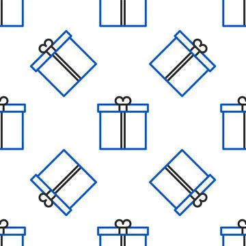 Line Gift box icon isolated seamless pattern on white background. Colorful 스톡 일러스트