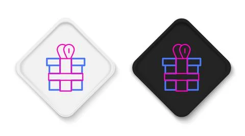 Line Gift box icon isolated on white background. Colorful outline concept Illustrazione stock