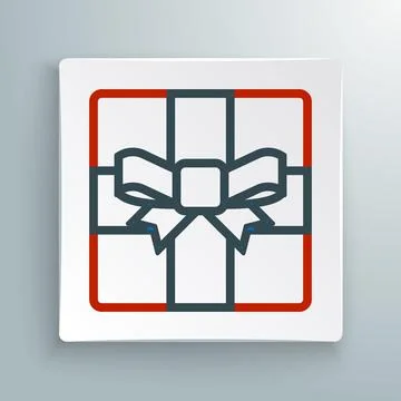 Line Gift box icon isolated on white background. Merry Christmas and Happy New 库存插图