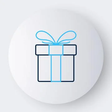 Line Gift box icon isolated on white background. Merry Christmas and Happy New Stock Illustration