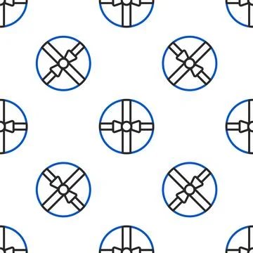 Line Gift box icon isolated seamless pattern on white background. Merry Chr.. 스톡 일러스트