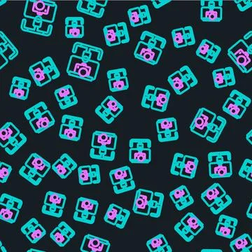 Line Gimbal stabilizer with DSLR camera icon isolated seamless pattern on b.. イラスト素材